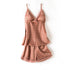 Print Dot Lady Nightwear Satin 4PCS Pajamas Set For Women - ROUTINE FASHION